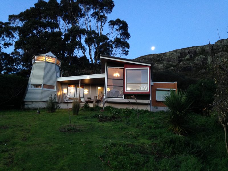 The finished project, set against the beautiful backdrop of The Nut in Stanley, north-west Tasmania, a place of great natural beauty, with views out over the Green Hills and towards Gordon’s Bay.